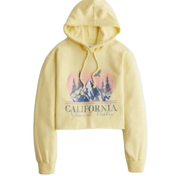 Hollister Tops - Hollister Cropped Yosemite Valley California Hooded Sweatshirt Women's S